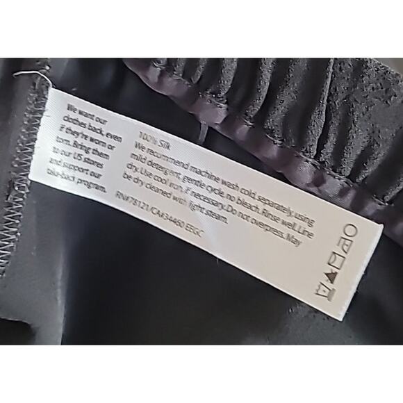 Eileen Fisher Womens Pants Black Size Medium Silk Georgette Crepe Cropped Pant - Picture 8 of 8